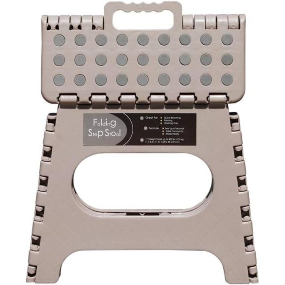 Non-Slip Folding Step Stool, Sturdy Safe Enough - Holds up to 300 Lb - 11 inch